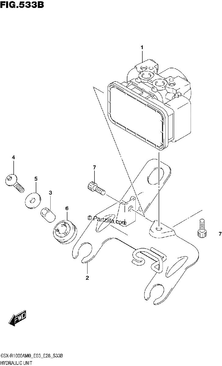 Diagrama de HYDRAULIC UNIT GSX R1000RA GSX R1000RZA