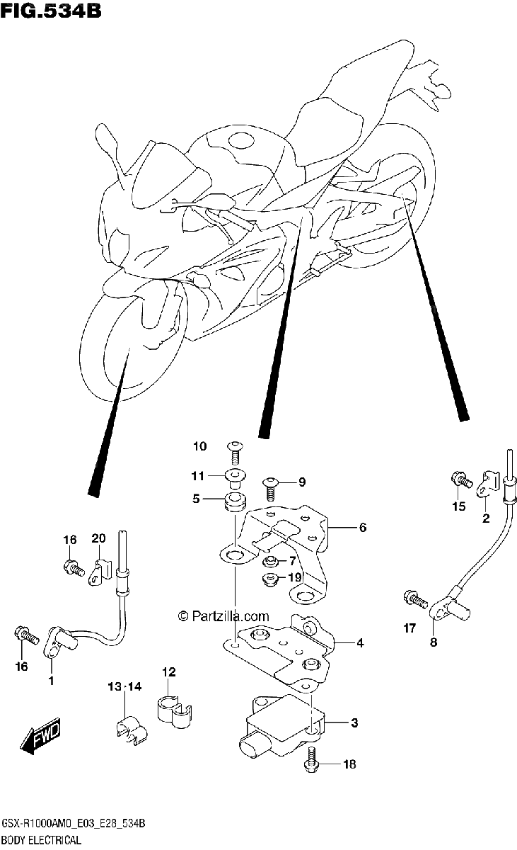 Diagrama de BODY ELECTRICAL GSX R1000RA GSX R1000RZA