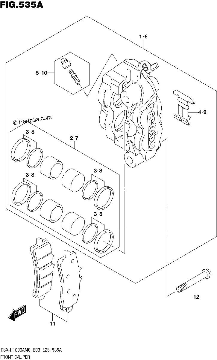 Diagrama de FRONT CALIPER