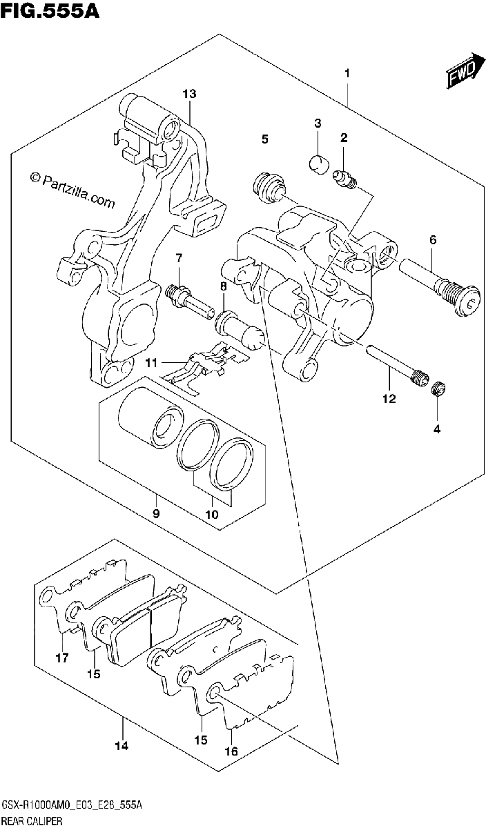 Diagrama de REAR CALIPER