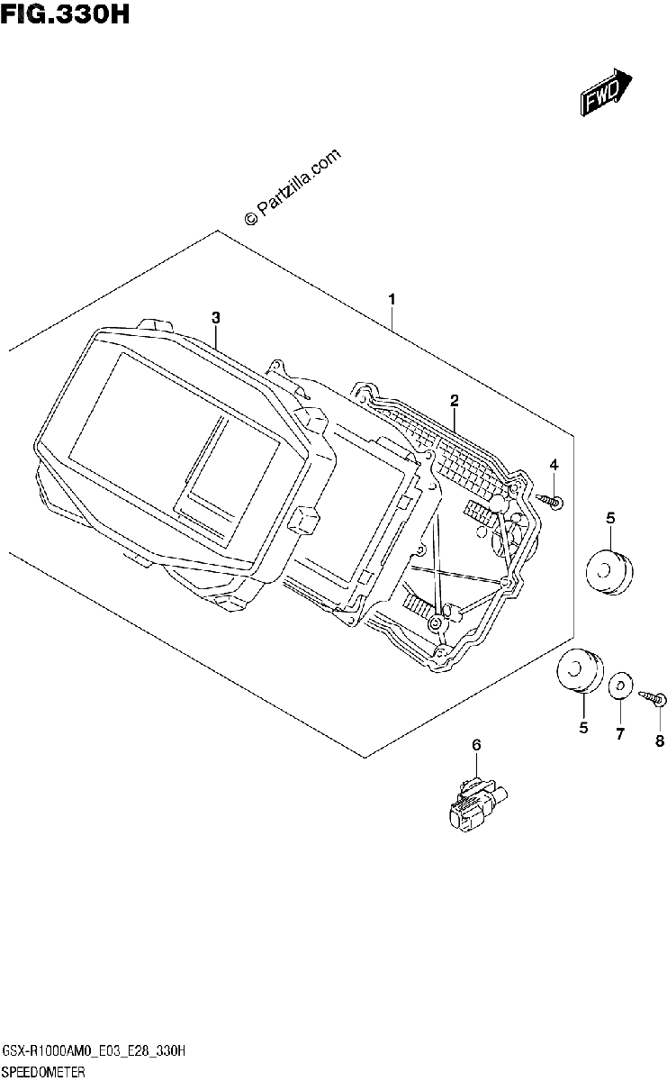 Diagrama de SPEEDOMETER GSX R1000RA GSX R1000RZA E03 E33