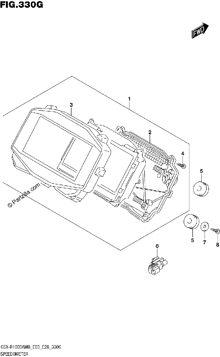 Diagrama de SPEEDOMETER GSX R1000RA GSX R1000RZA E28