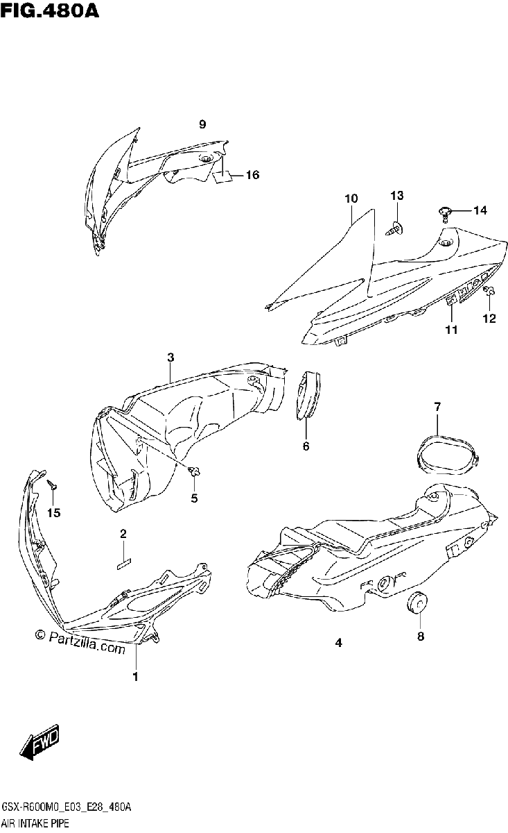 Diagrama de AIR INTAKE PIPE