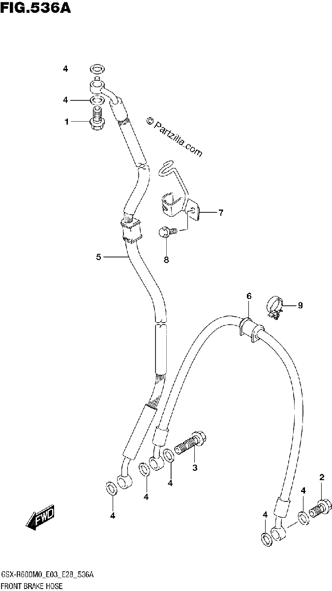Diagrama de FRONT BRAKE HOSE