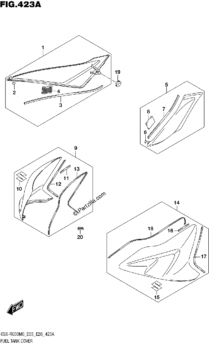 Diagrama de FUEL TANK COVER