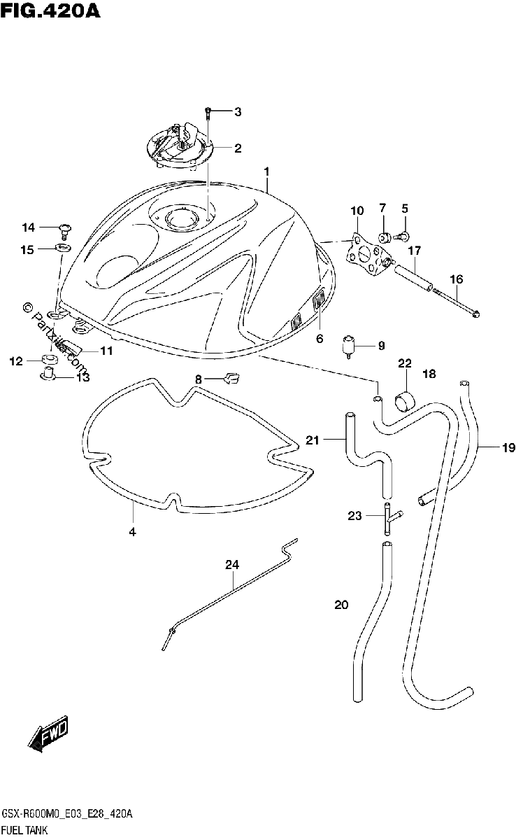 Diagrama de FUEL TANK E03 E28