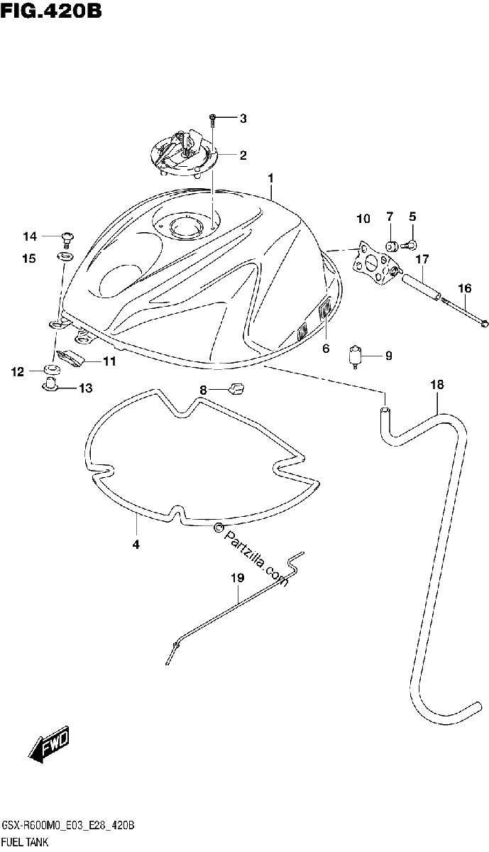 Diagrama de FUEL TANK E33