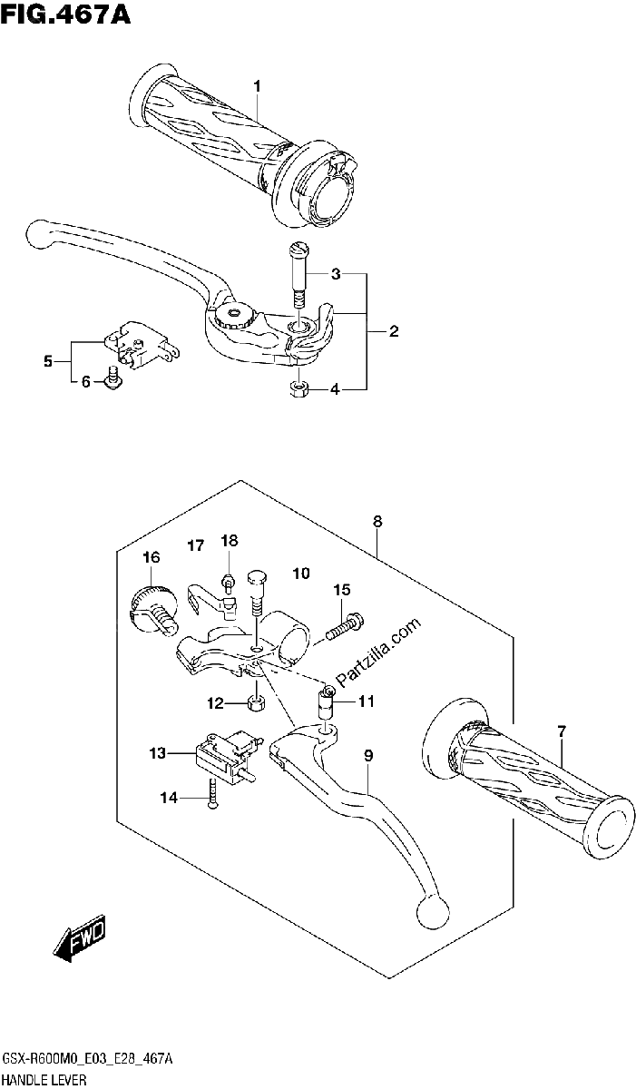 Diagrama de HANDLE LEVER
