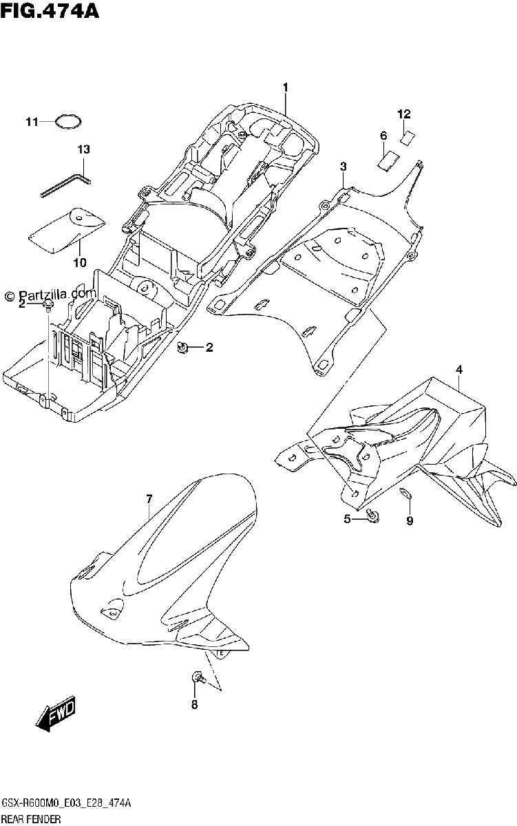 Diagrama de REAR FENDER