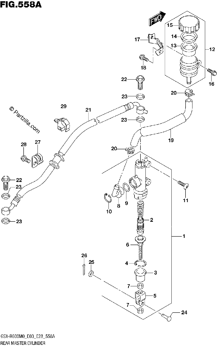 Diagrama de REAR MASTER CYLINDER