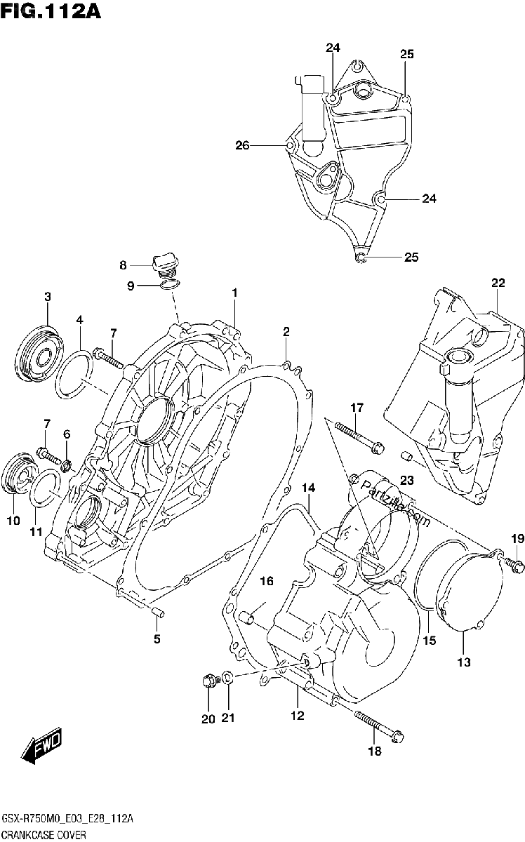Diagrama de CRANKCASE COVER