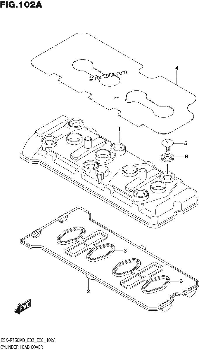 Diagrama de CYLINDER HEAD COVER