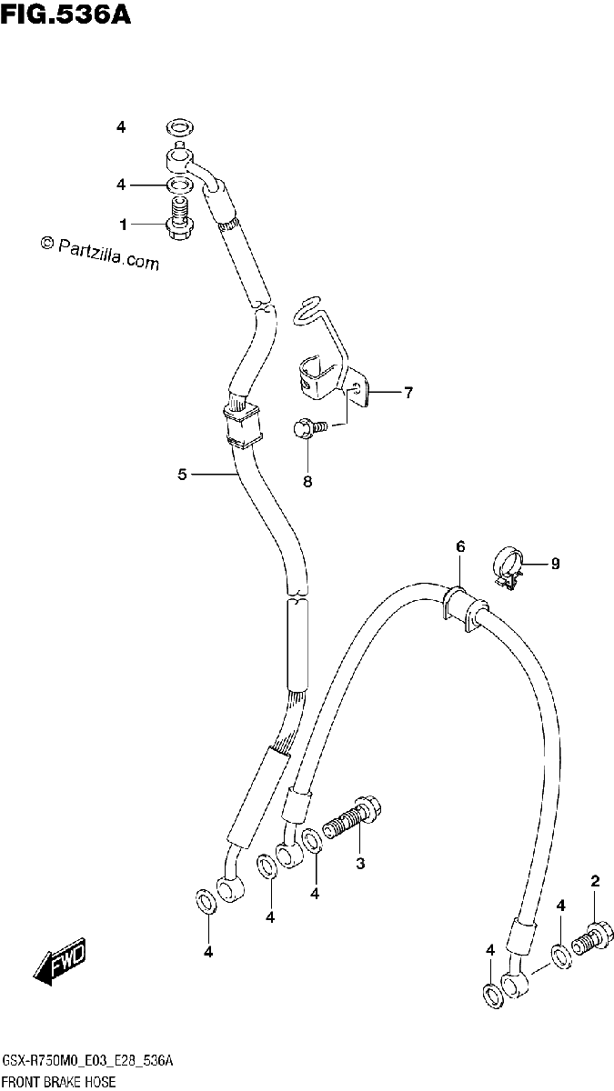 Diagrama de FRONT BRAKE HOSE