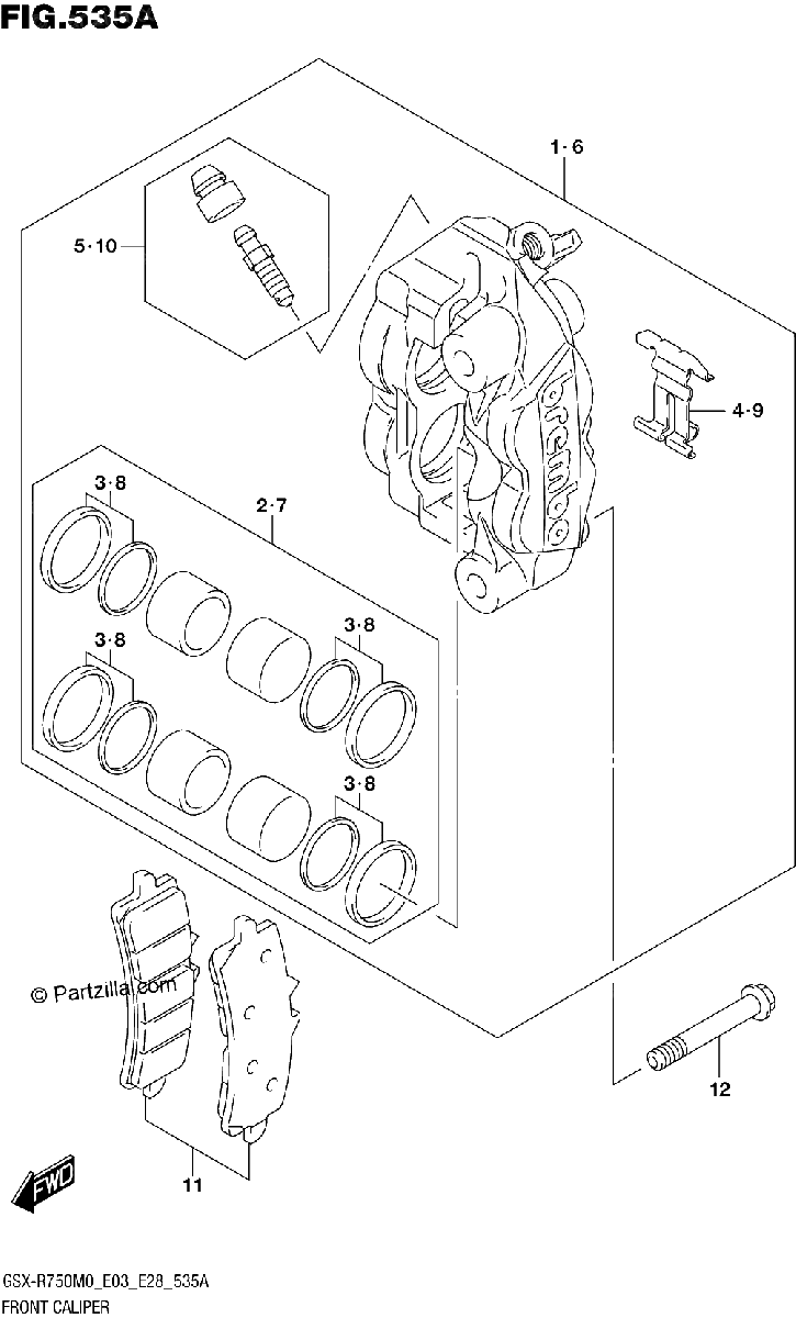 Diagrama de FRONT CALIPER
