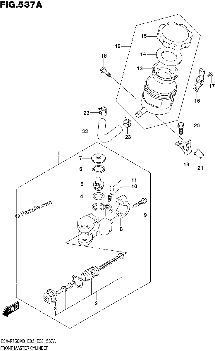 Diagrama de FRONT MASTER CYLINDER