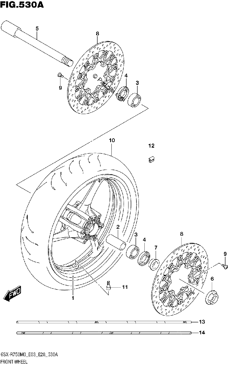 Diagrama de FRONT WHEEL