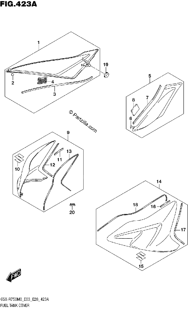 Diagrama de FUEL TANK COVER