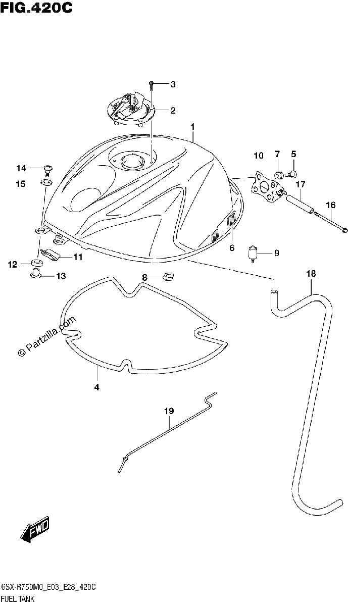 Diagrama de FUEL TANK E33