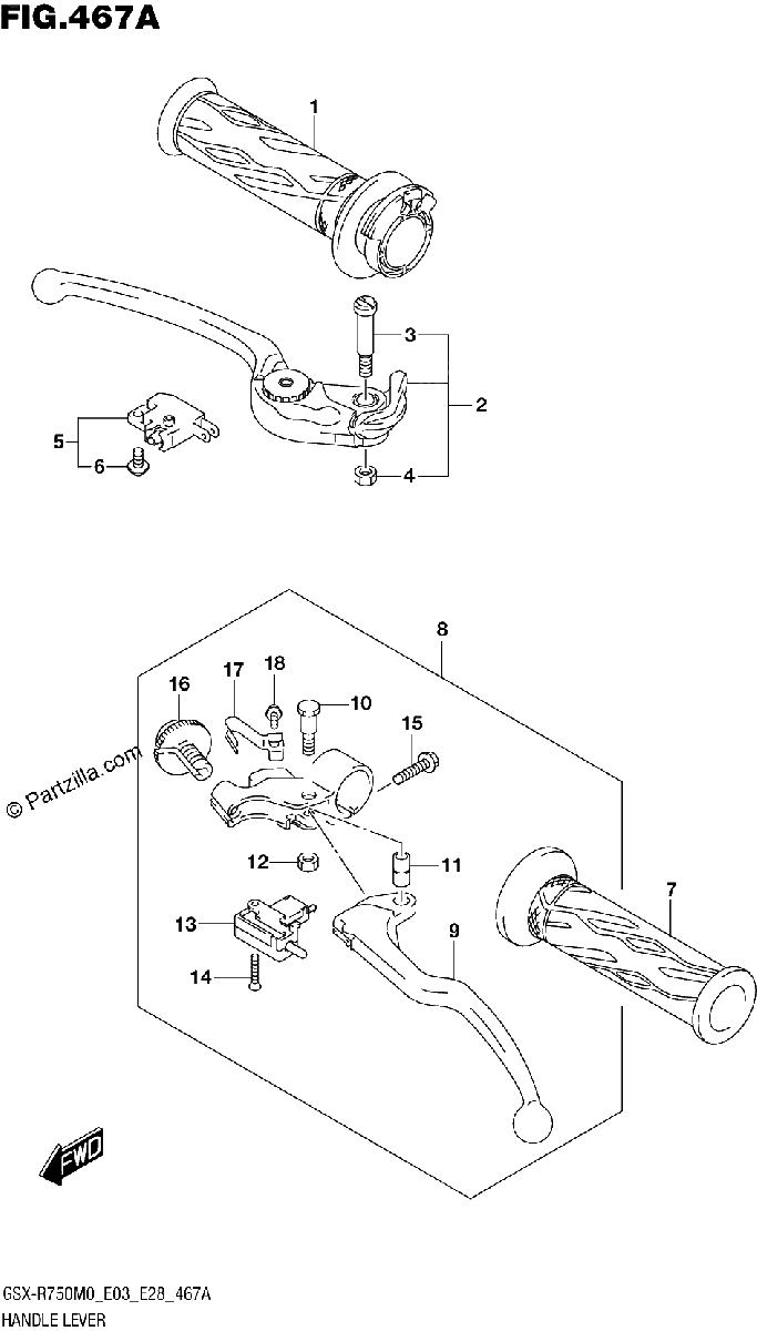 Diagrama de HANDLE LEVER