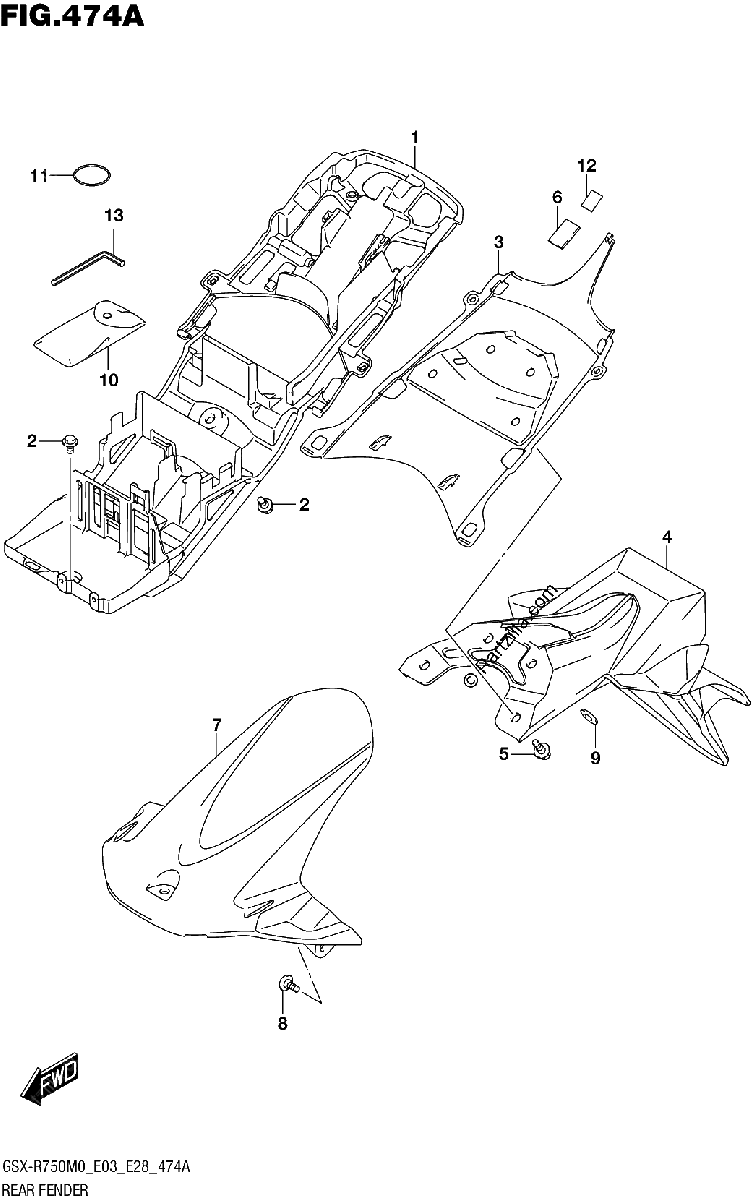 Diagrama de REAR FENDER