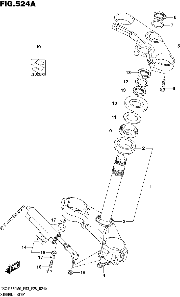 Diagrama de STEERING STEM