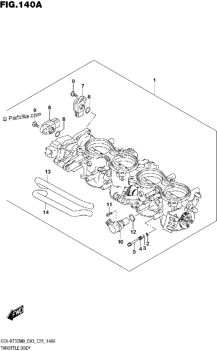 Diagrama de THROTTLE BODY E03 E28