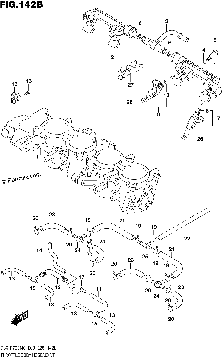 Diagrama de THROTTLE BODY HOSE JOINT E33