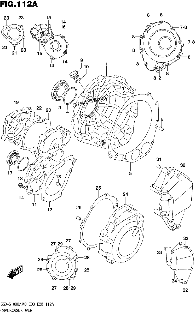 Diagrama de CRANKCASE COVER