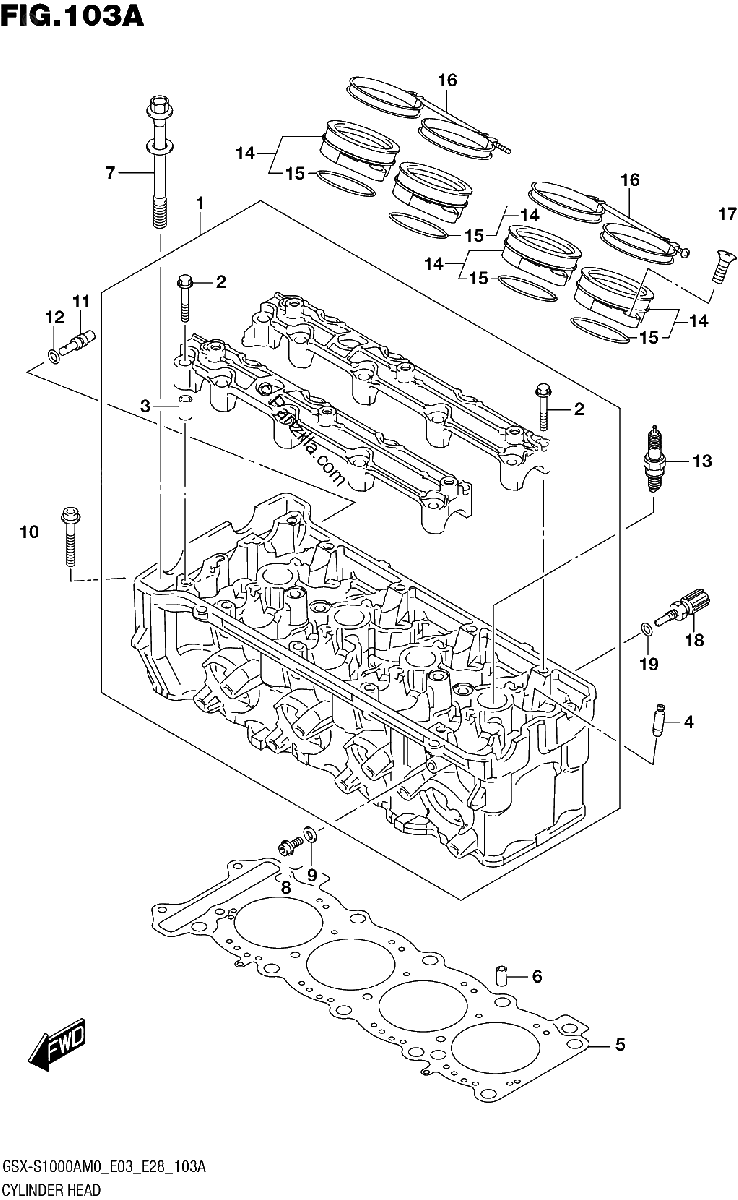 Diagrama de CYLINDER HEAD