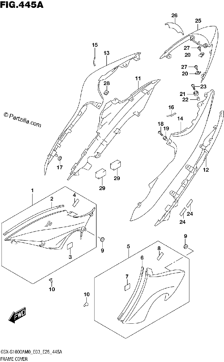 Diagrama de FRAME COVER GSX S1000A