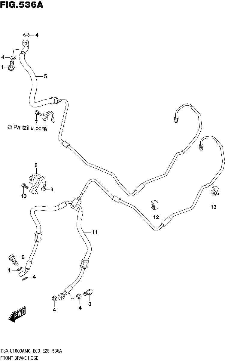 Diagrama de FRONT BRAKE HOSE