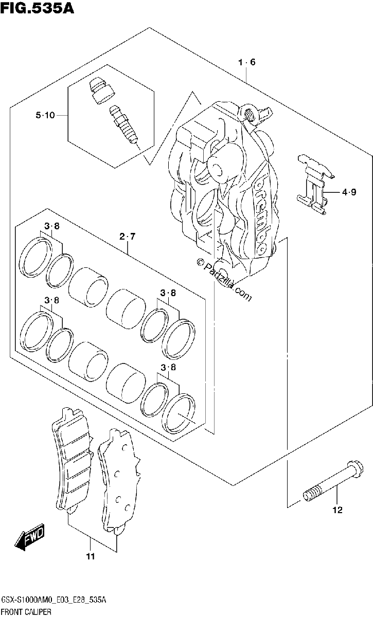 Diagrama de FRONT CALIPER
