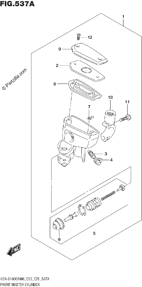 Diagrama de FRONT MASTER CYLINDER