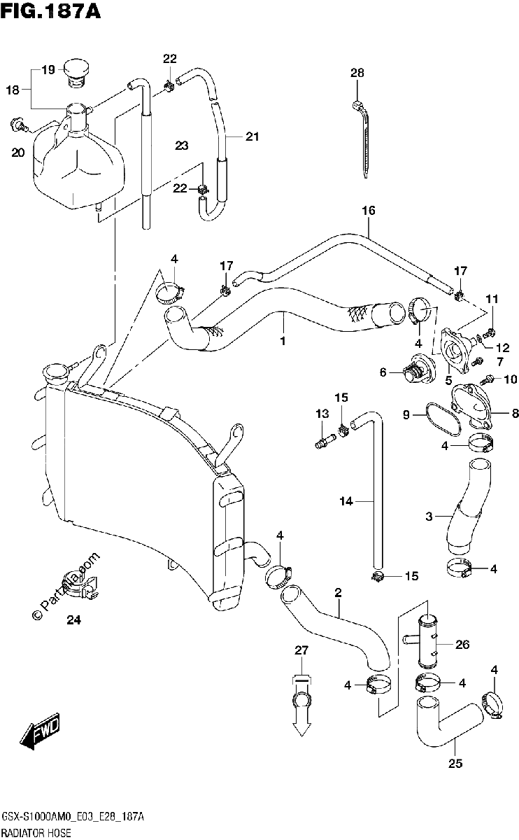 Diagrama de RADIATOR HOSE