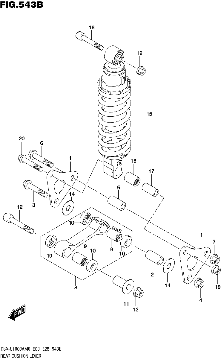Diagrama de REAR CUSHION LEVER