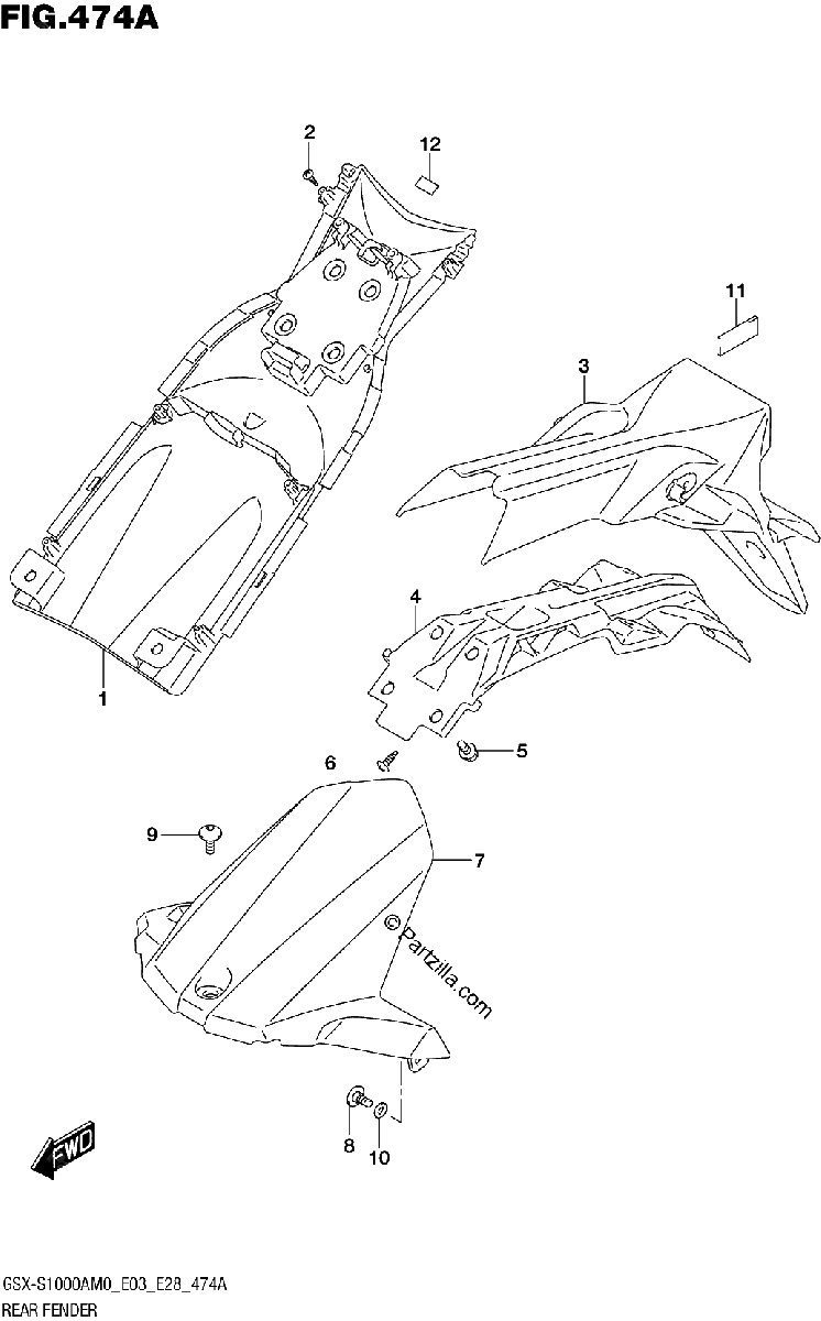 Diagrama de REAR FENDER
