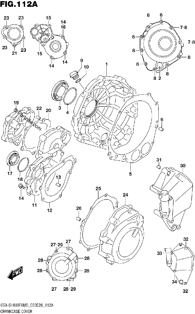 Diagrama de CRANKCASE COVER