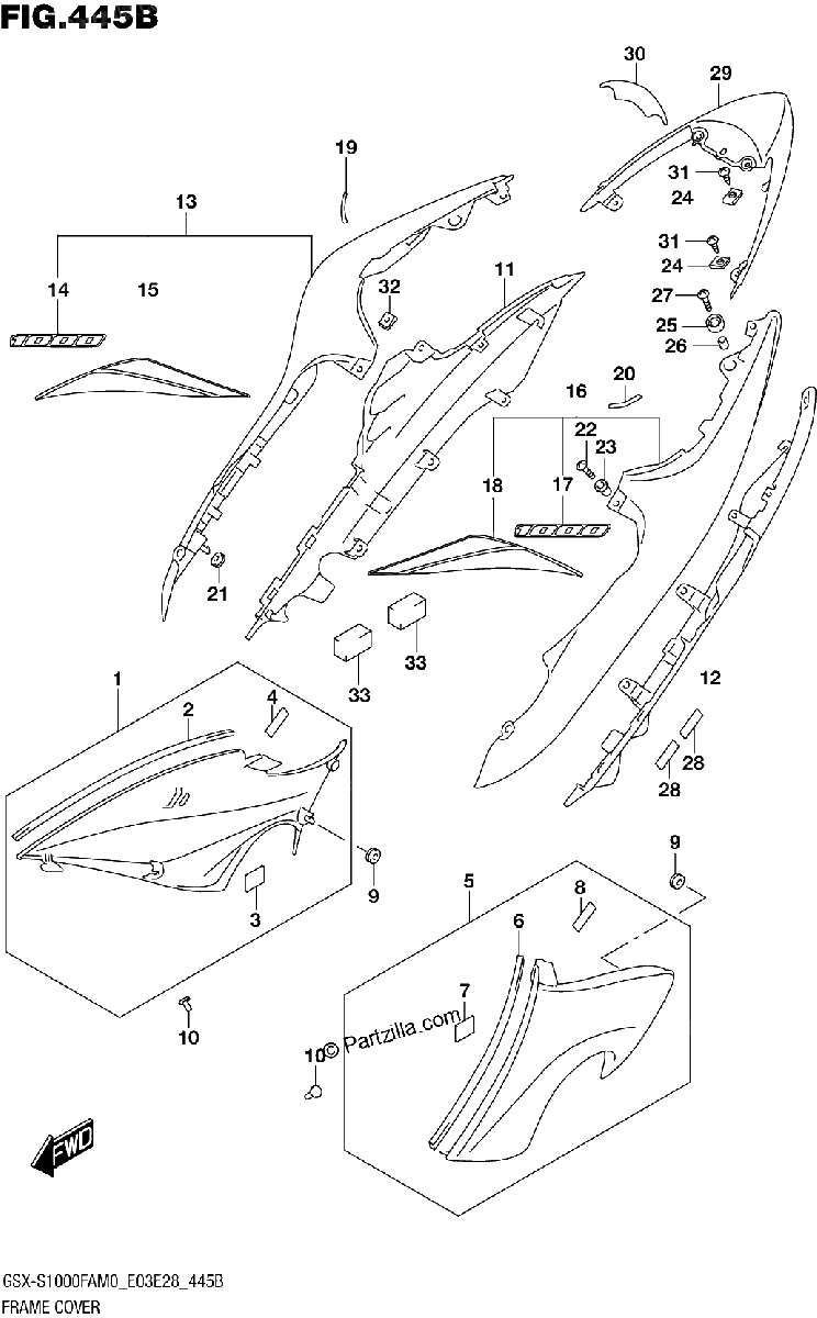 Diagrama de FRAME COVER E28