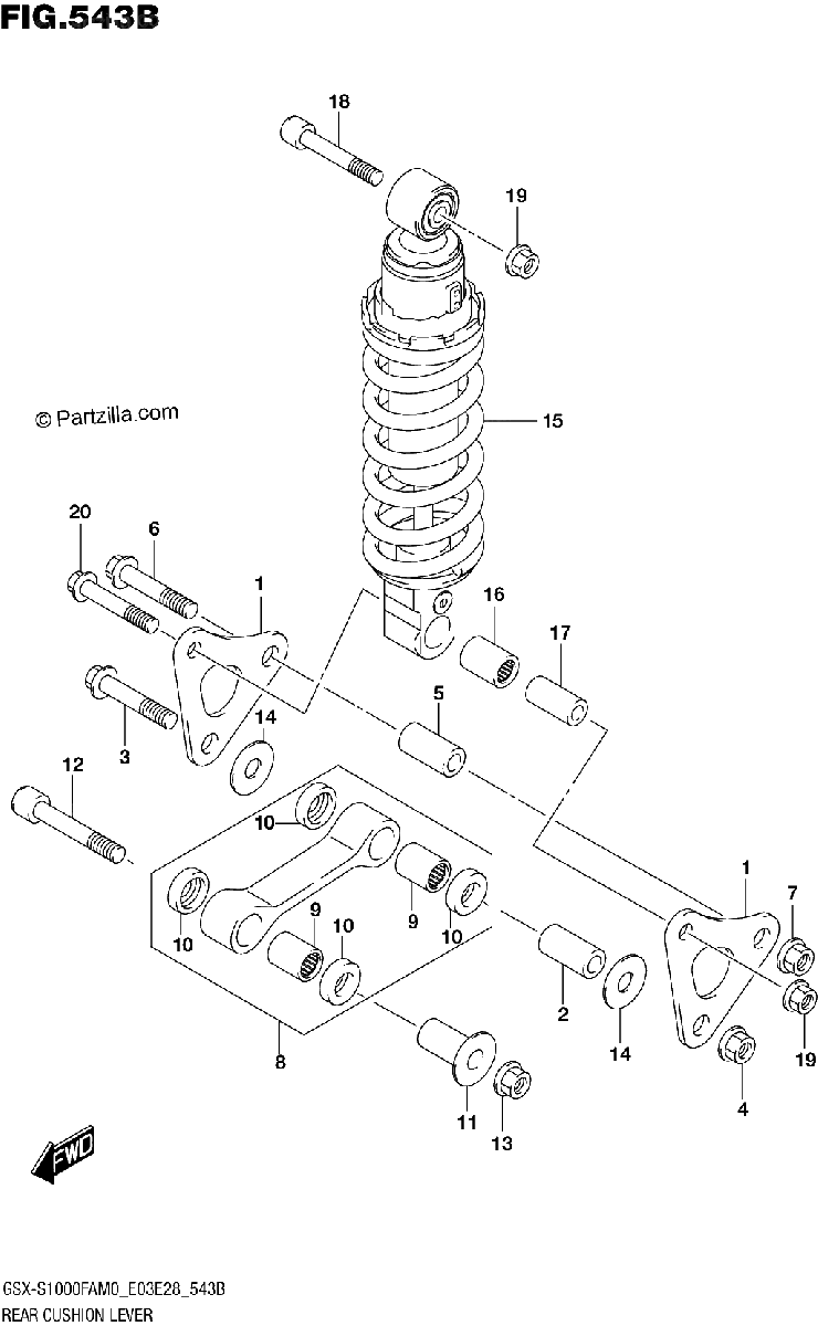 Diagrama de REAR CUSHION LEVER