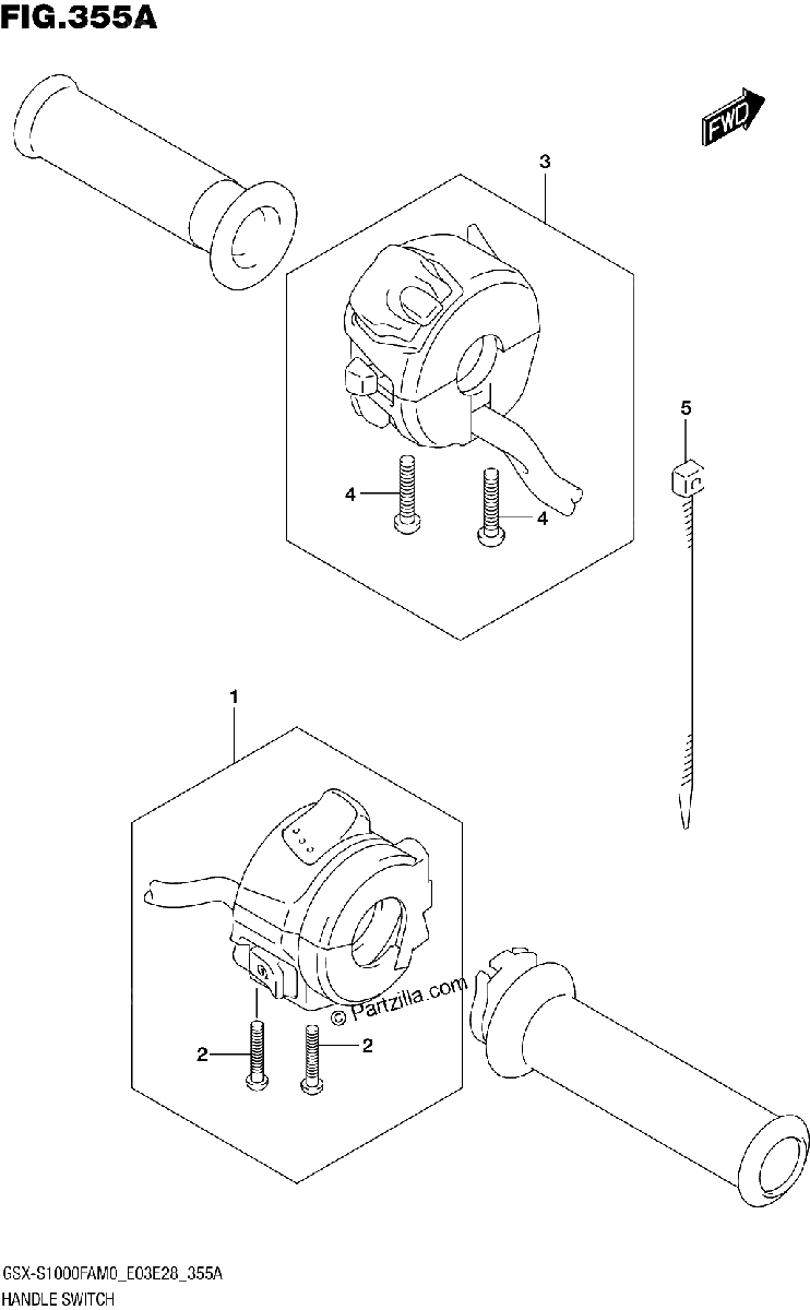 Diagrama de HANDLE SWITCH E03 E33