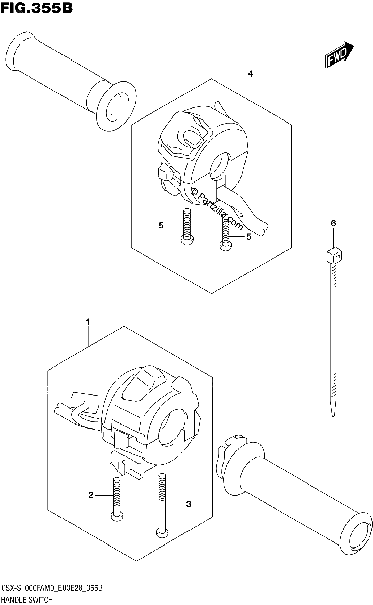 Diagrama de HANDLE SWITCH E28