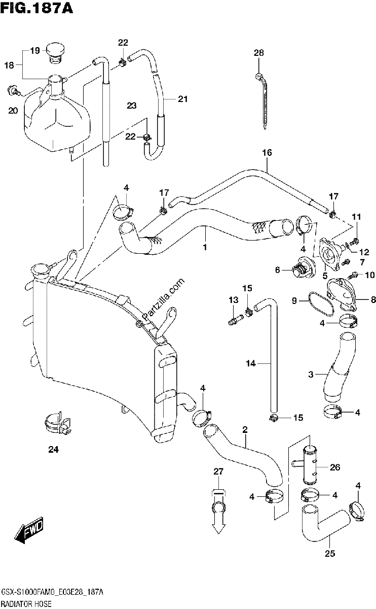 Diagrama de RADIATOR HOSE