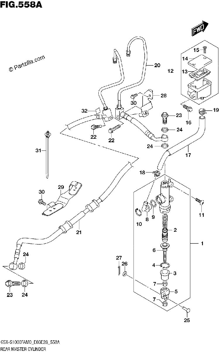 Diagrama de REAR MASTER CYLINDER