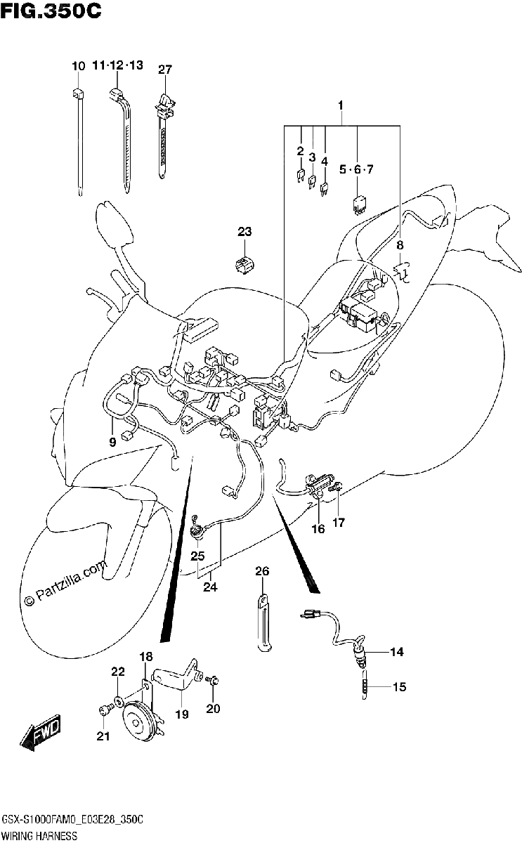 Diagrama de WIRING HARNESS E03