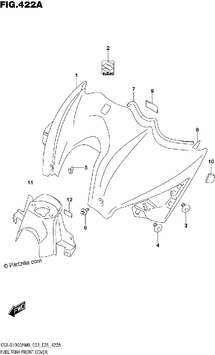 Diagrama de FUEL TANK FRONT COVER