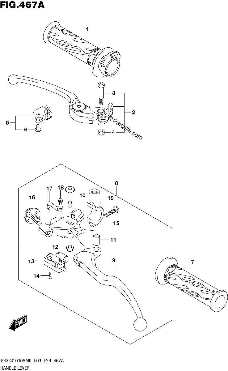Diagrama de HANDLE LEVER