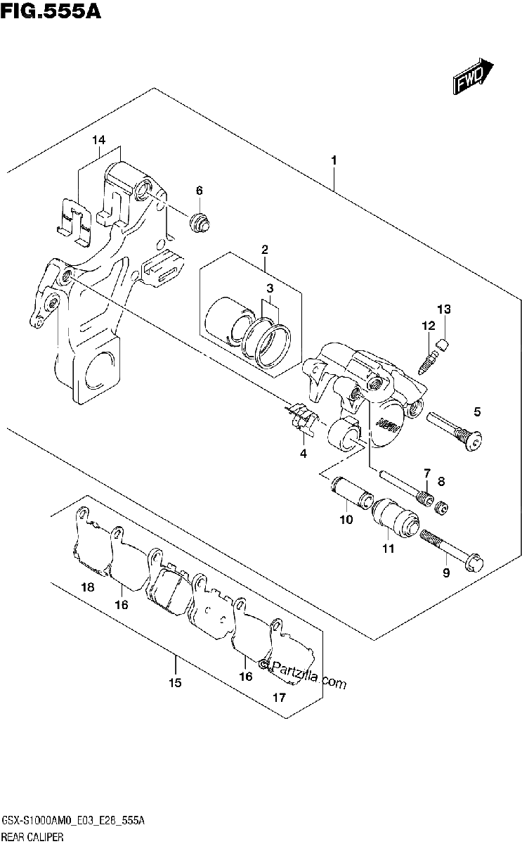 Diagrama de REAR CALIPER
