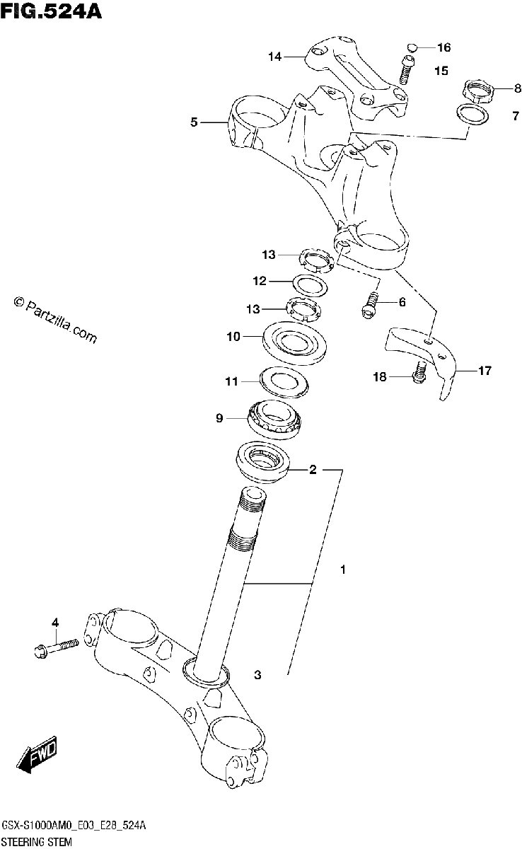 Diagrama de STEERING STEM