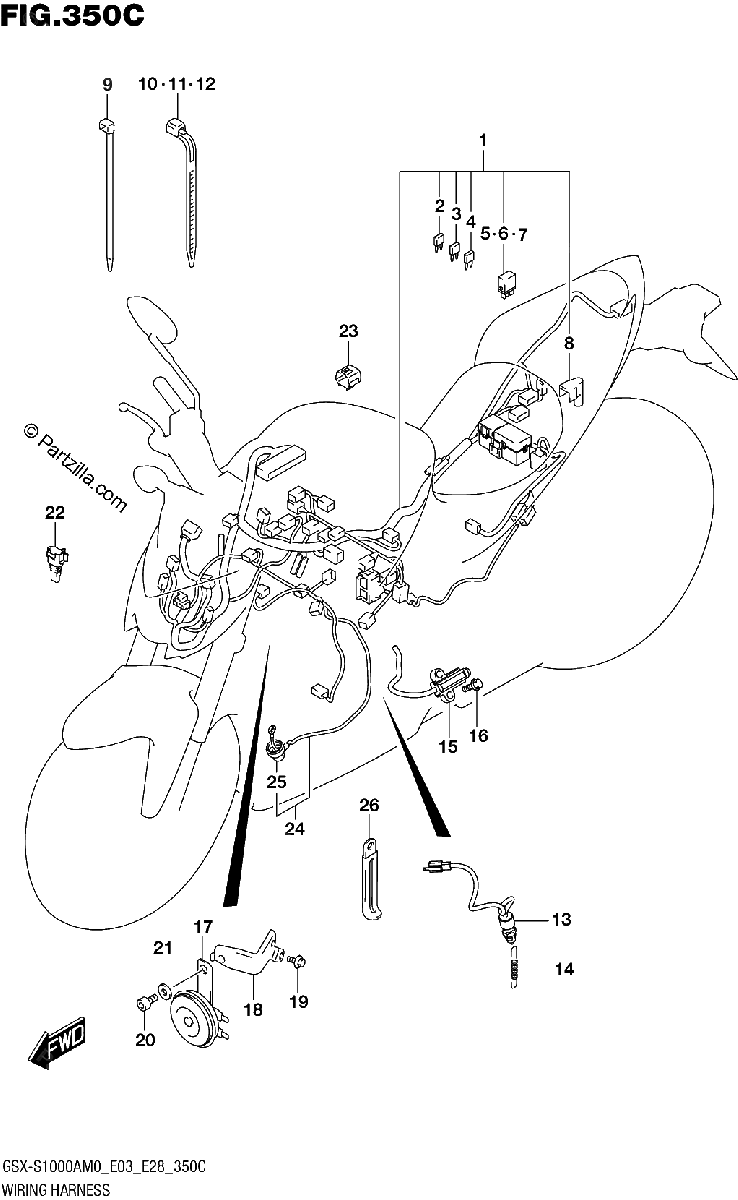 Diagrama de WIRING HARNESS E03