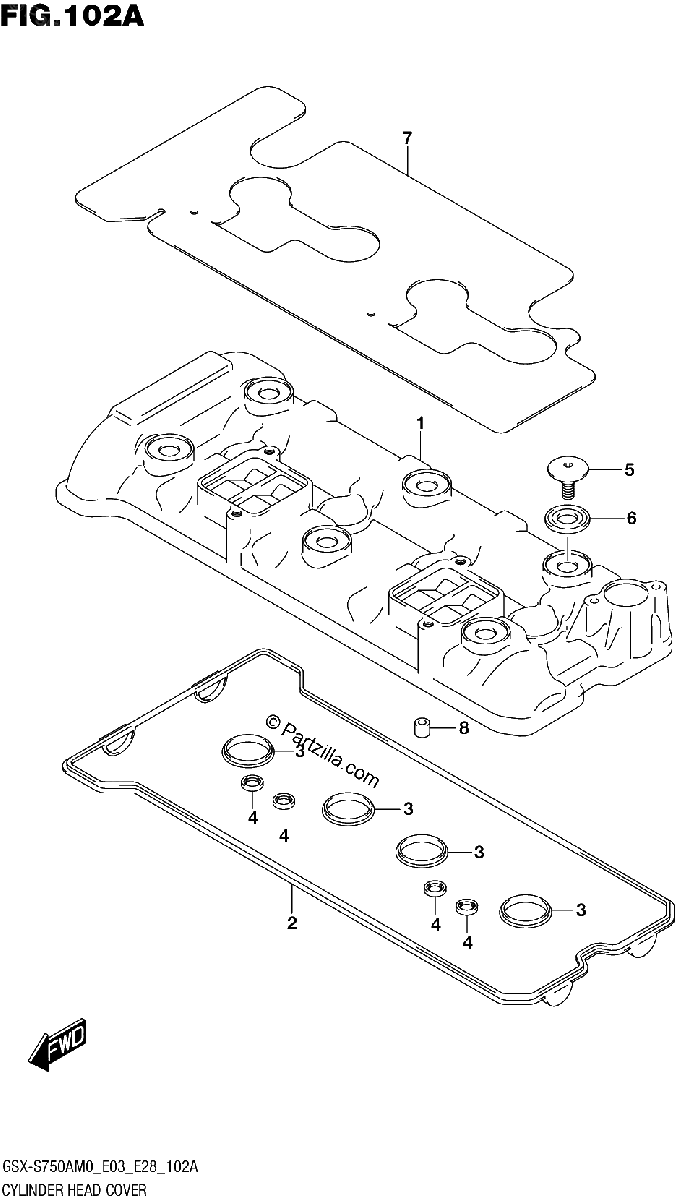 Diagrama de CYLINDER HEAD COVER